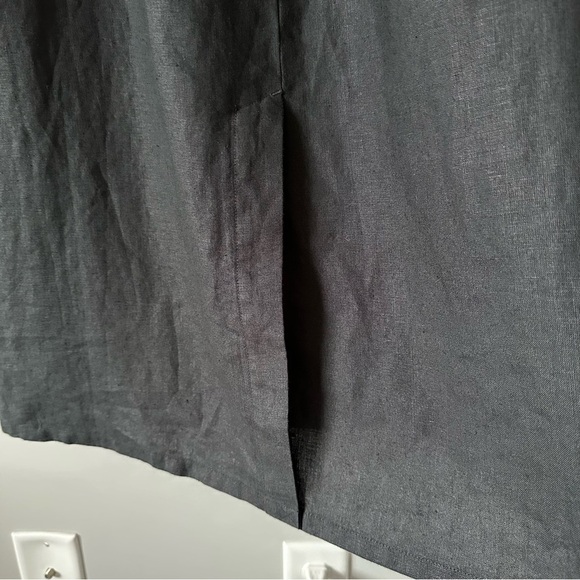 Talbots NWT Vintage Deadstock Irish Linen Long Skirt PL Black Elastic Waist - Picture 11 of 12